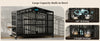 EasyCom Heavy Duty Metal Dog Crate with Bowls and Wheels