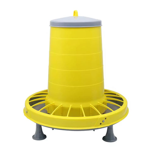 Compact Poultry Feeder with Anti-Waste Grill - 34 lb