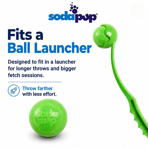 Green Glitter Ball 2-Pack Dog Toy | Soft PUP-X Rubber Floating Fetch Ball with Treat Dispenser | USA Made