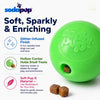 Green Glitter Ball 2-Pack Dog Toy | Soft PUP-X Rubber Floating Fetch Ball with Treat Dispenser | USA Made
