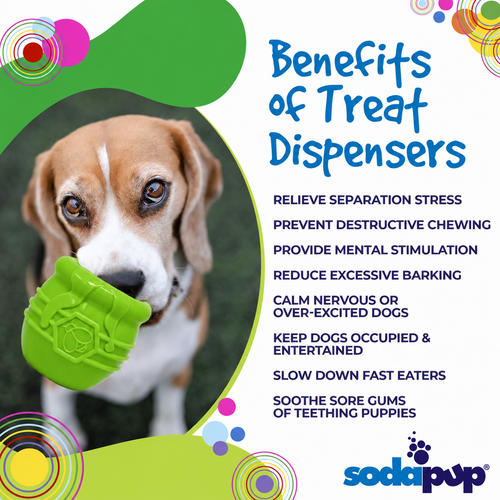 Honey Pot Dog eCup Treat Dispenser | Durable PUP-X Rubber Enrichment Toy | USA Made - Limited Edition Apple Green