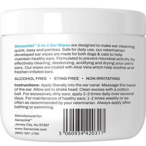 Ear Wipes for Dogs & Cats - 100 Wipes