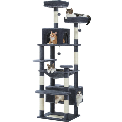 PAWZ Road Large Cat Tree Tower - 72 Multi-Level with Condo Grey