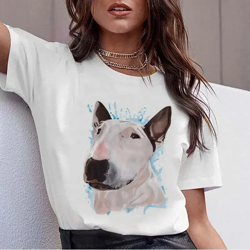 Hot Sale Bull Terrier Rottweiler Kawaii Printed TShirt Women Beagle Cute Whippet Funny Dog T-shirt Collie Malinois Women Clothes
