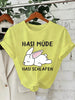 Bunny Is Tired T Shirts Lazy Bunny Graphic Tee Women Casual O Neck Short Sleeve Loose Streetwear Cute Rabbit Print T-Shirt Tops