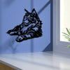1pc Maine Coon Metal Wall Art, Cat Sculpture Decor for Bedroom, Powder-Coated Holiday Gift for Cat Lovers
