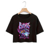 Kawaii Rat Ratz Mouse Cropped Print Crew Neck T-shirt Y2K Short Sleeve Tight Fit Crop Top Spring Summer Women's Clothing