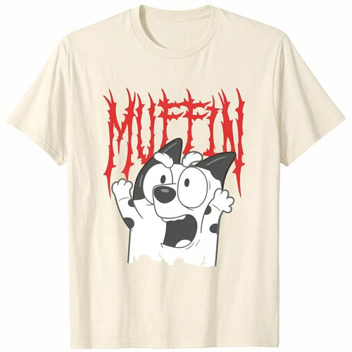 Muffin Metal White Heeler Emotions Grunge Scream T-Shirt Humor Funny Feeling Graphic Saying Tee Cute Dog Lover Short Sleeve Tops