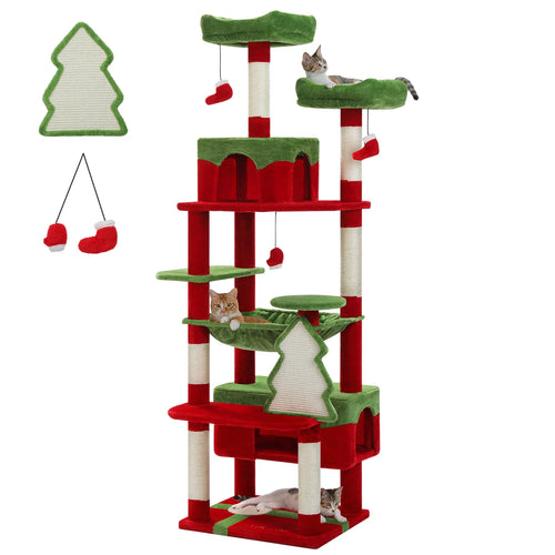 PAWZ Road Large Cat Tree Tower - 72 Multi-Level with Condo Grey