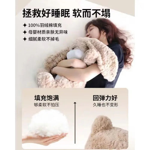 Large Angry Rabbit Plush Toy - Kawaii Stuffed Animal Doll