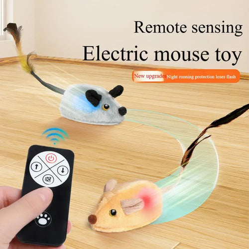 Automatic Interactive Mouse Cat Toy - USB Rechargeable Squeaky Toy