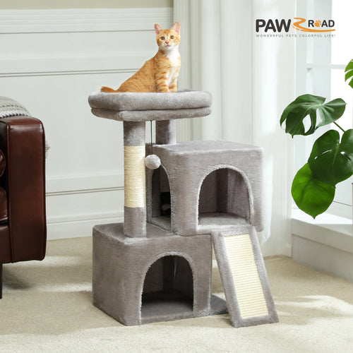Pequlti 104cm Multi-Level Cat Tree with 2 Condos - Wood