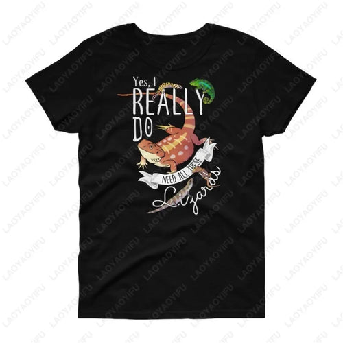 Funny Lizard Cotton Clothing Women Men Reptile Lover Gift Tops Pet Bearded Dragon Leopard Gecko Chameleon Cute Graphic Tshirt
