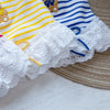 Pet Thin Striped Dress Dog Teddy Small Dog Yorkshire Lace Vest Dog Dresses for Small Dogs Puppy Clothes