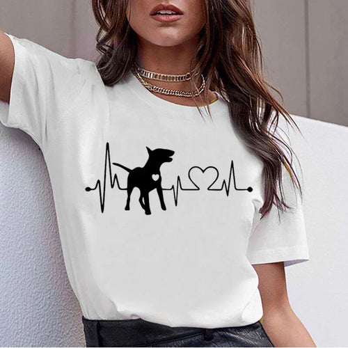 Hot Sale Bull Terrier Rottweiler Kawaii Printed TShirt Women Beagle Cute Whippet Funny Dog T-shirt Collie Malinois Women Clothes