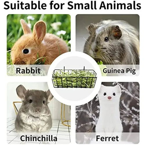Metal Rabbit Hay Feeder Rack - 23x10x7.5cm Grass Holder