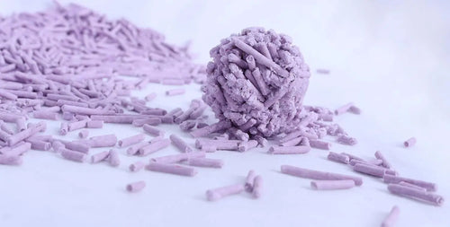 Flushable Lavender Scented Tofu Cat Litter, 5.5 Lbs Low Tracking 2mm Pellets