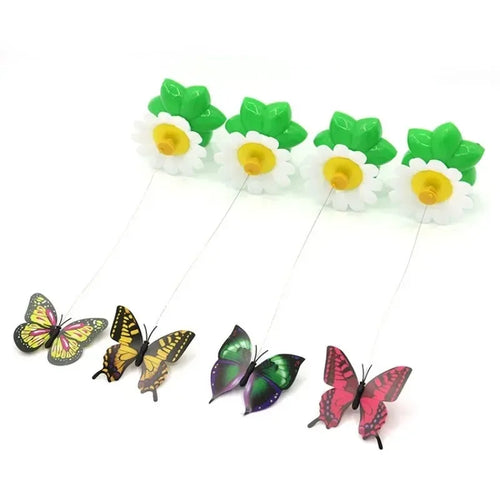 Electric Flying Bird Teasing Stick Rotating Interactive Cat Toy Automatically Spins Around Hummingbird Butterfly Play-Catch