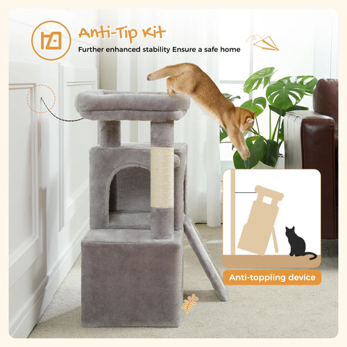 Pequlti 104cm Multi-Level Cat Tree with 2 Condos - Wood