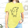 Dachshund Dog Graphic Print Women T Shirt Casual Summer Short Sleeve O Neck Loose Tees Ladies Cute Pet Animal Streetwear Tops