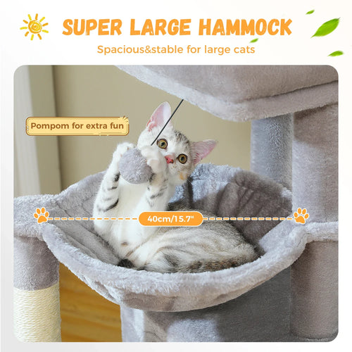 Pequlti 104cm Multi-Level Cat Tree with 2 Condos - Wood