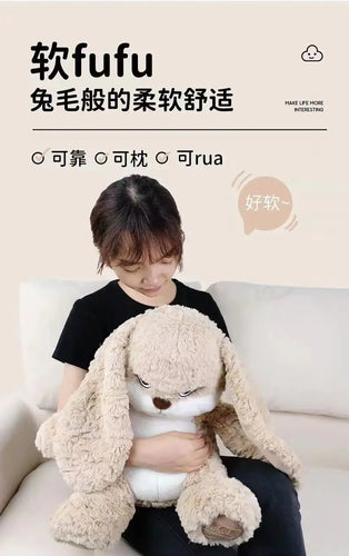 Large Angry Rabbit Plush Toy - Kawaii Stuffed Animal Doll