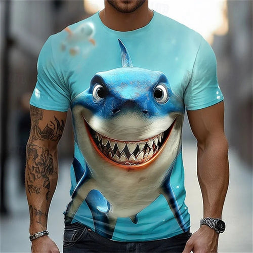 Funny 3D Dog Print Men's T-Shirts Fashion Animal Pattern Summer Street Short Sleeve Casual O-neck Breathable Tees Man Loose Tops