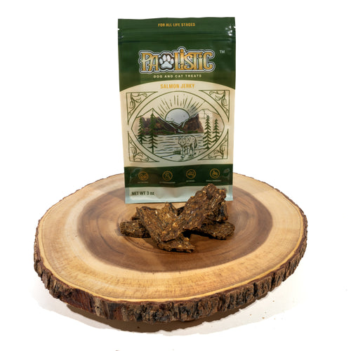 Pawlistic Salmon Jerky Treats for Cats & Dogs - 1lb - Wild Caught, Single Ingredient, High Protein, Grain-Free, Gluten-Free, Made in USA