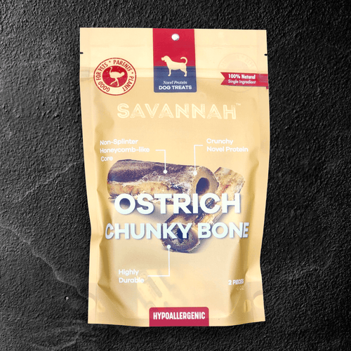 Ostrich Chunky Bones (4 x 2 - 2 Pack): The Long-Lasting, Flavor-Packed Bones for Small to Medium Dogs