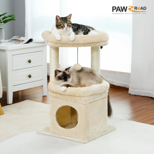 PEQULTI Cat Tree Tower with Condo and Sisal Scratching Posts