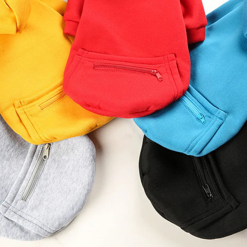 Pet Hoodies for Large Dogs Spring and Autumn Fleece Golden Retriever Sweatshirt with Hat and Zip Pocket  Pet Clothing