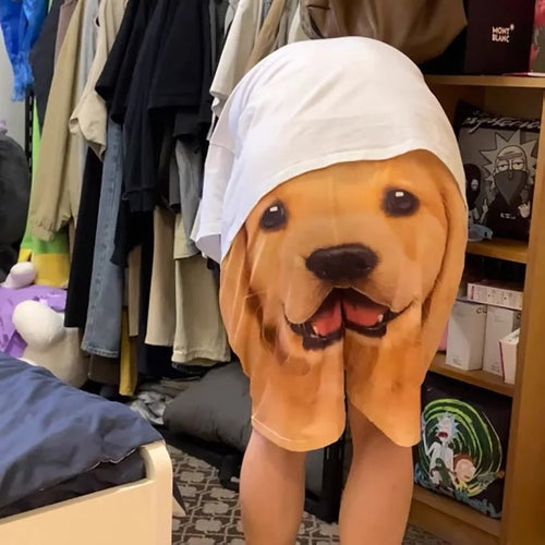 Golden Retriever Shorts Men's Beach Shorts Funny Printed Breathable Home Wear Outdoor Fashion Couple Dog Head Shorts Trendy