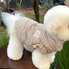 Blue Checkered Dog Clothes Teddy Winter Thickened Cotton Coat Yorkshire Warm-Weather Outerwear with Traction Buckle