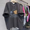 Women's Cute Dog Print Oversized T-shirt Cotton Plus Size Casual Summer Top