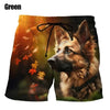 Cute Pet German Shepherd 3D Print Men Shorts Fashion Casual Men Beach Outdoor Shorts Cool Quick-dry Board Short Pant Ropa Hombre