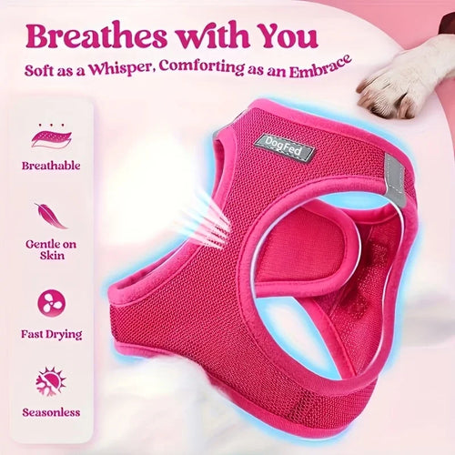 Dog Harness and Leash Set - Reflective Breathable Mesh Vest