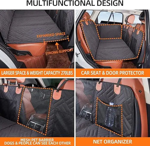 Hard Bottom Back Seat Extender Dog Hammock for Car