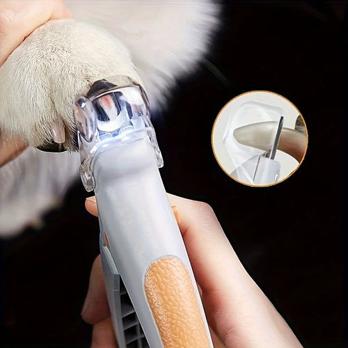 Pet Nail Clipper with LED Light and Nail Collector - Steel Blades