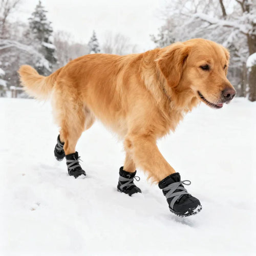 4Pcs Reflective Dog Shoes - Waterproof Non-slip Pet Boots