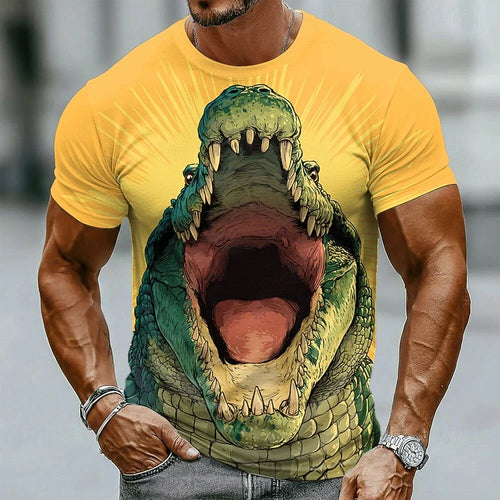 Funny 3D Dog Print Men's T-Shirts Fashion Animal Pattern Summer Street Short Sleeve Casual O-neck Breathable Tees Man Loose Tops