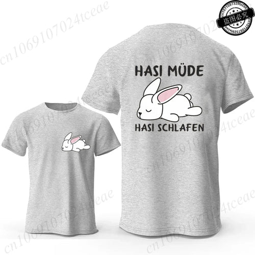 Bunny Is Tired T Shirts Lazy Bunny Shirts Cute Rabbit Graphic Tee Women Short Sleeve Casual Tops Lazy Streetwear Fashion T-shirt