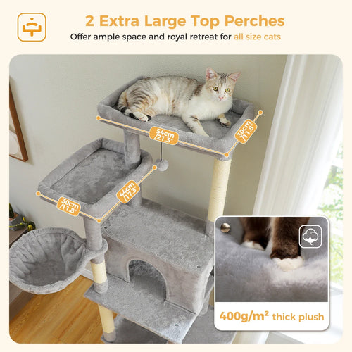 PAWZ Road Large Multi-Level Cat Tree - 186cm Wood Tower