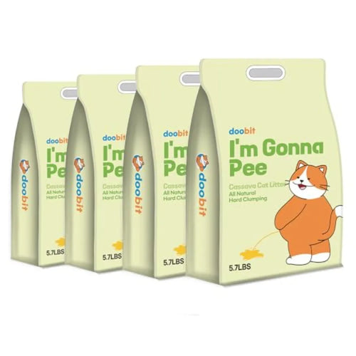 Cassava Cat Litter 100 Natural Eco-Friendly Fast Clumping for Kittens and Sensitive Cats Mixable with Clay Non-Stick No Odor No