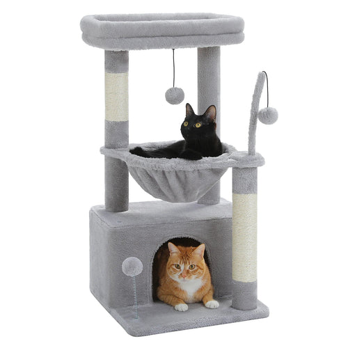 Pequlti Multi-Level Cat Tree Tower with Condo and Hammock