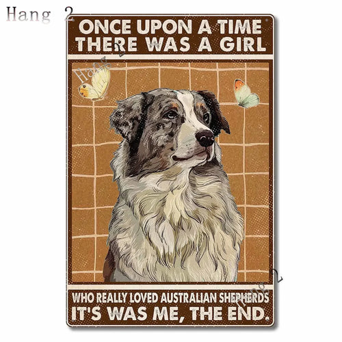 Aussie Metal Tin Sign Wall Decor Australian Shepherd Dog Bath Soap Poster Hanging Plaque Aluminum Signage Posters 8x12 Inch
