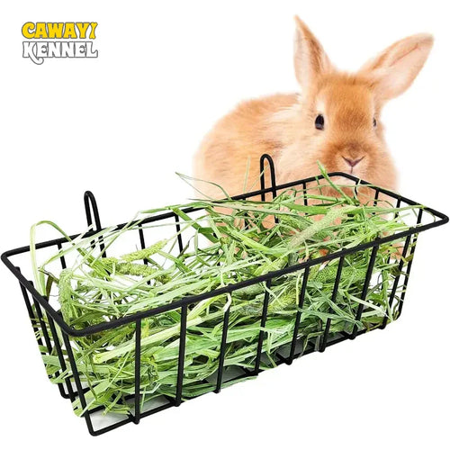 Metal Rabbit Hay Feeder Rack - 23x10x7.5cm Grass Holder