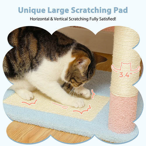 Pequlti 72 Multi-Level Cat Tree Tower with Condo & Hammock
