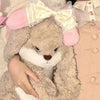 Large Angry Rabbit Plush Toy - Kawaii Stuffed Animal Doll