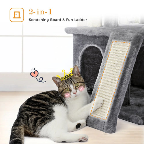 Pequlti 104cm Multi-Level Cat Tree with 2 Condos - Wood
