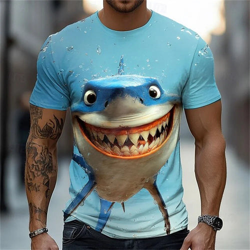 Funny 3D Dog Print Men's T-Shirts Fashion Animal Pattern Summer Street Short Sleeve Casual O-neck Breathable Tees Man Loose Tops